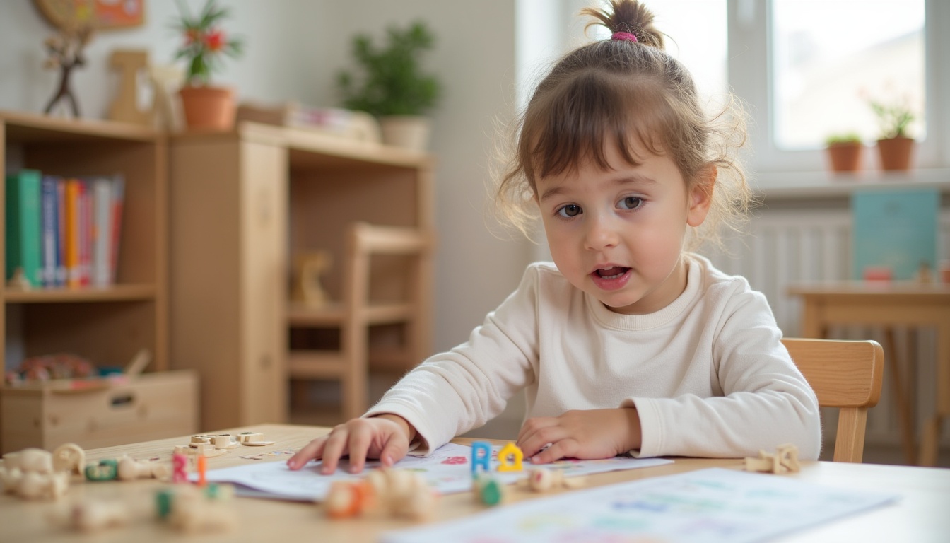 Copii implicați în activități de învățare într-o sală de clasă Montessori din Ploiești